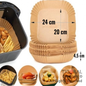 PAPEL AIR FRYER PAPER LINERS CUADRADO 22 CM 50 PIEZAS X 1